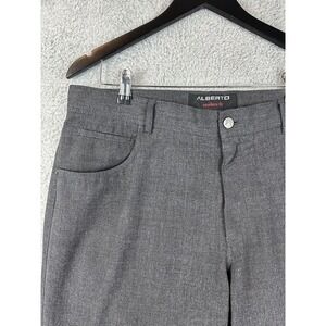Alberto Pants Mens 36x34 Gray Modern Fit Stone Ceramica Stretch Dress Slacks Men